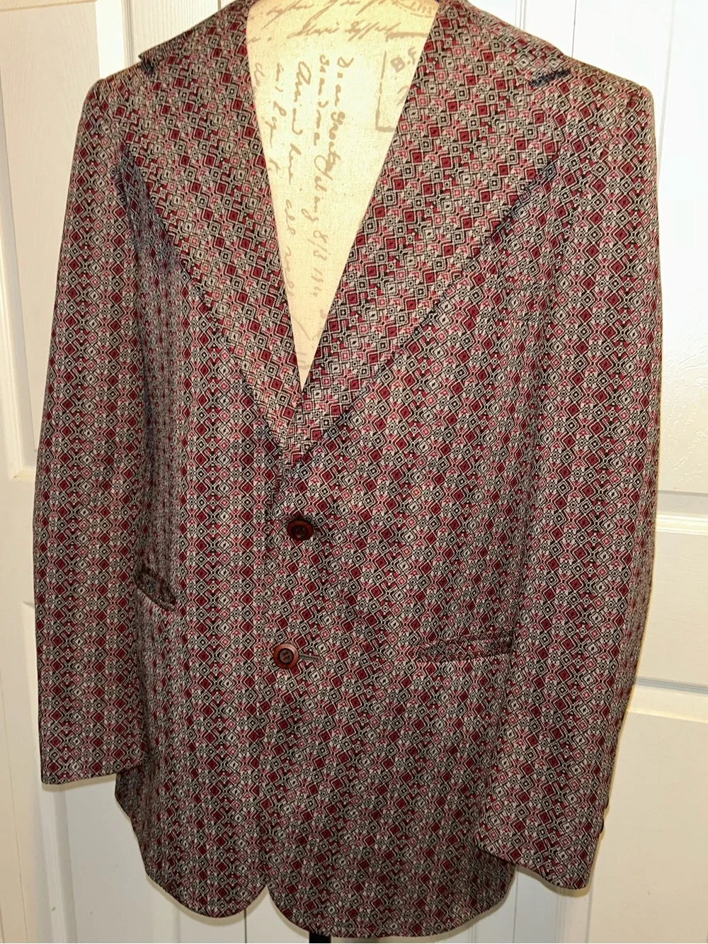 Vintage Men’s 50s Geometric Union Made Blazer Unisex